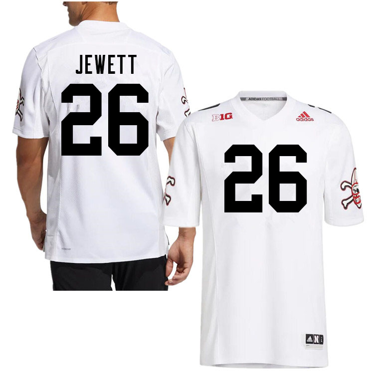 Men #26 Cooper Jewett Nebraska Cornhuskers College Football Jerseys Sale-White Strategy - Click Image to Close